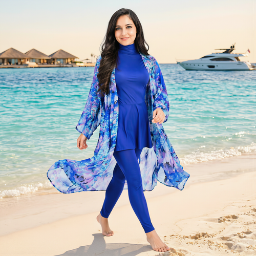Burkini Prestige Bleu Océan 4 pièces