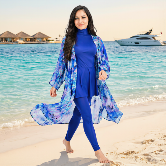 Burkini Prestige Bleu Océan 4 pièces