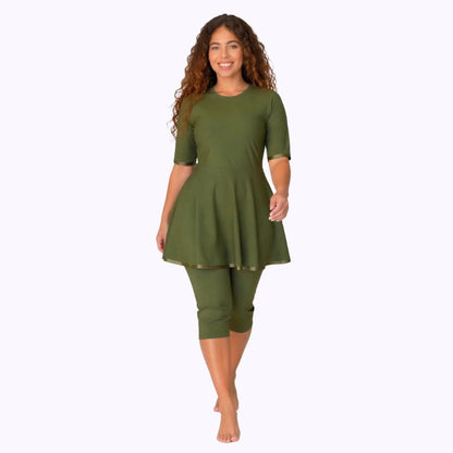 Burkini Rétro Riviera kaki